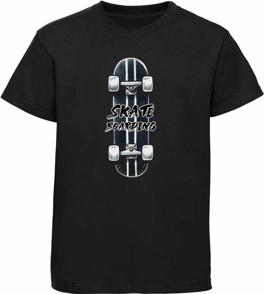 Printed kids T-shirt skateboard with skateboarding inscription